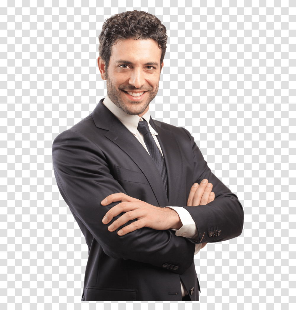 Entrepreneur Download Image Man In Suit With Arms Folded, Tie, Person, Overcoat Transparent Png