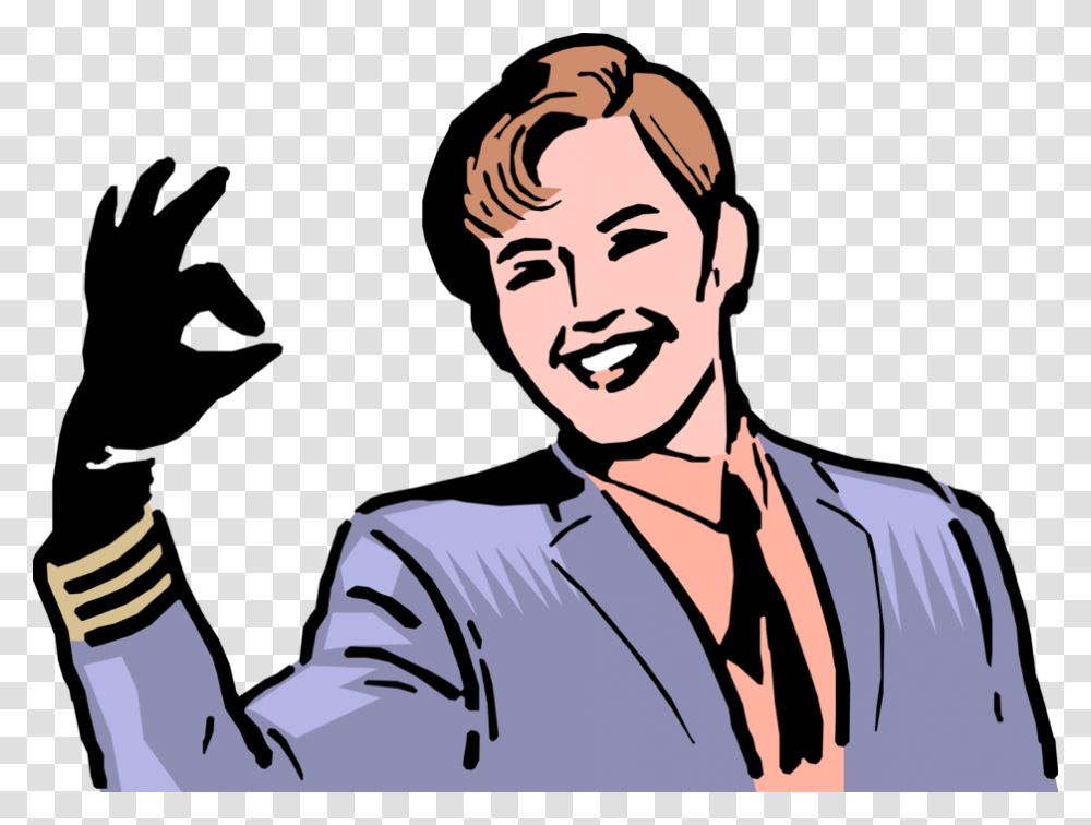 Entrepreneur Signals Ok Sign With Hand, Person, Face, Label Transparent Png