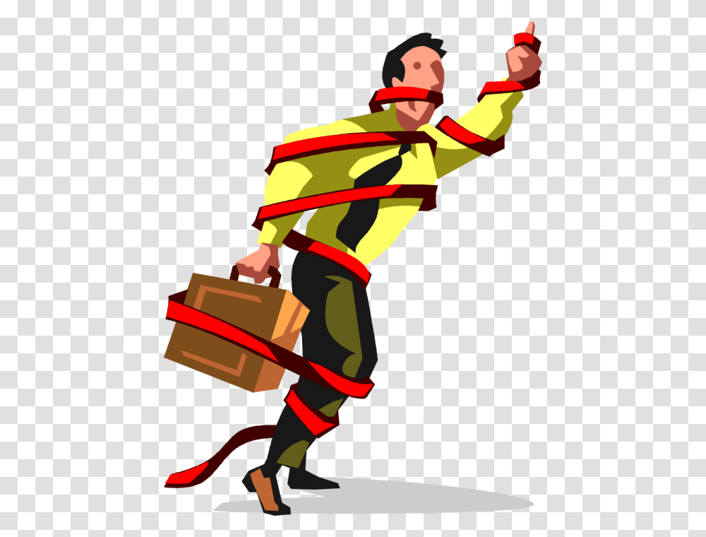 Entrepreneur Wrapped In Red Tape, Person, Fireman, Carpenter, Knight Transparent Png