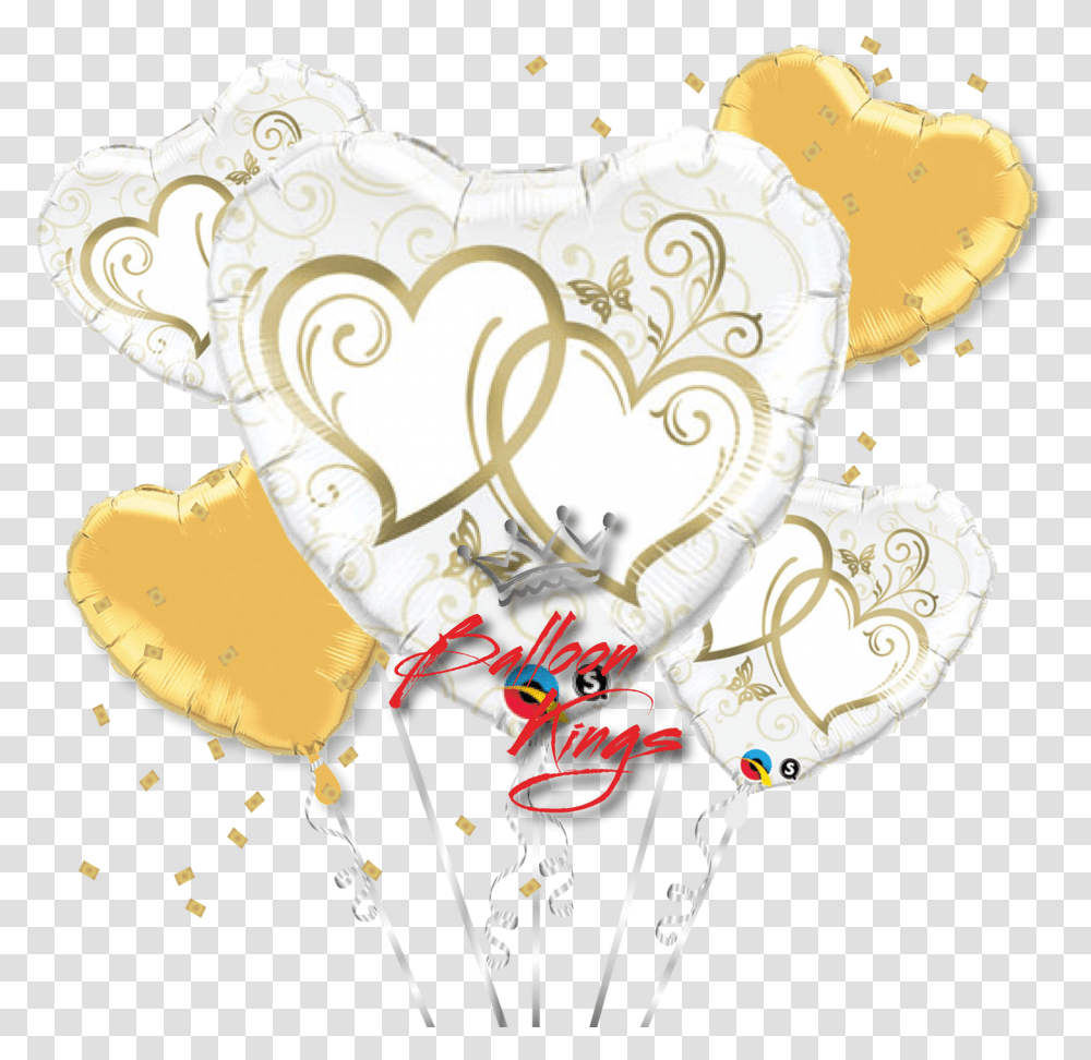 Entwined Gold Hearts Bouquet Entwined Heart, Toy, Cushion, Kite, Leisure Activities Transparent Png