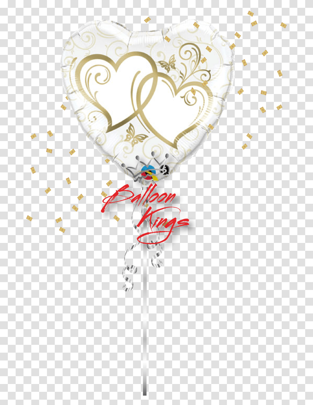 Entwined Gold Hearts Dessin Coeurs Entrelace, Balloon, Paper, Confetti, Pattern Transparent Png