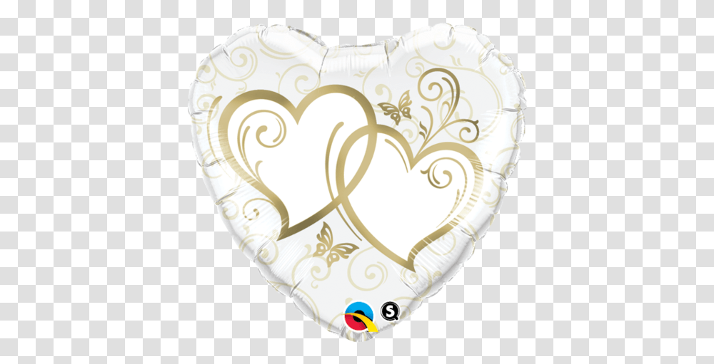 Entwined Gold Hearts Inflated Foil Corazn Feliz Aniversario, Diaper, Sea Life, Animal, Invertebrate Transparent Png
