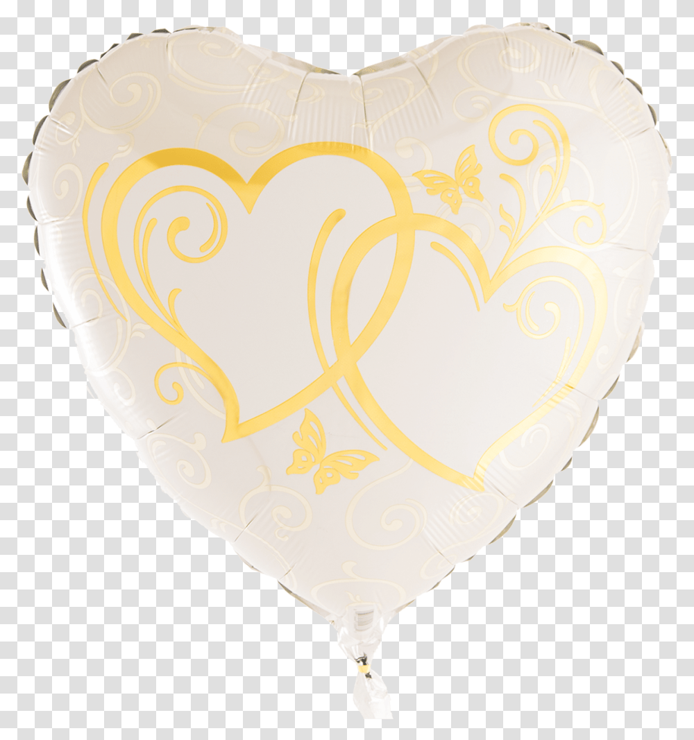 Entwined Gold Hearts Supershape Balloon Heart, Diaper, Cushion, Pillow Transparent Png