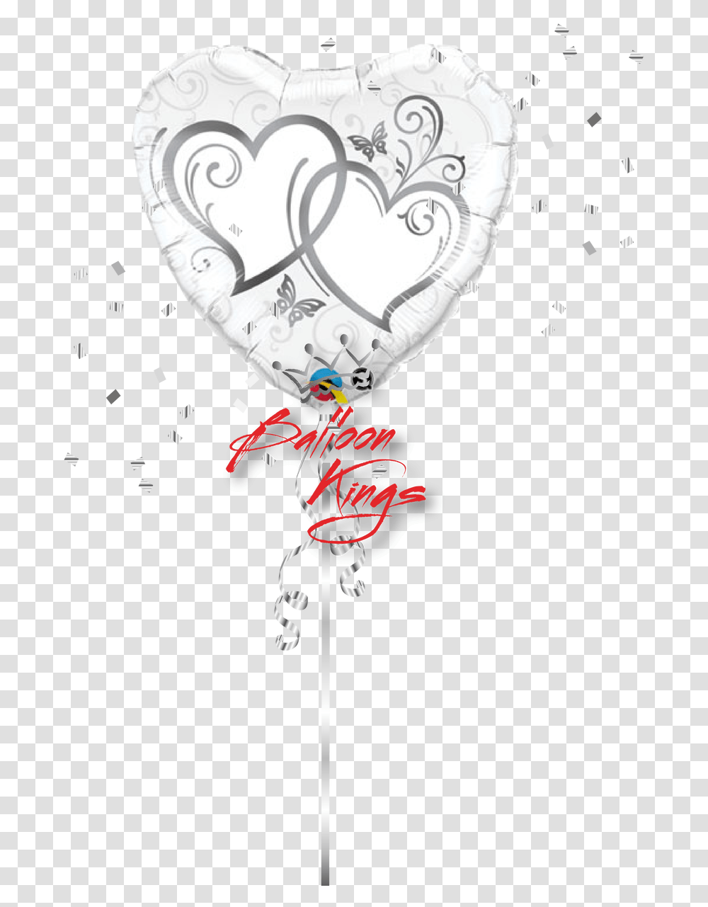 Entwined Silver Hearts Decorative, Graphics, Doodle, Drawing, Ball Transparent Png