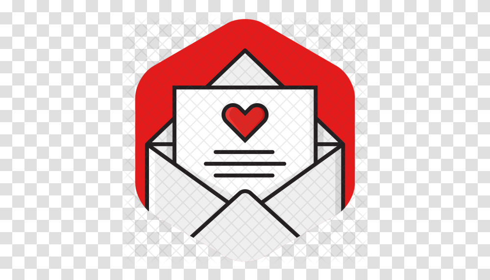 Envelope Icon Of Colored Outline Style Mail Icon Aesthetic Christmas, Wax Seal, Heart Transparent Png