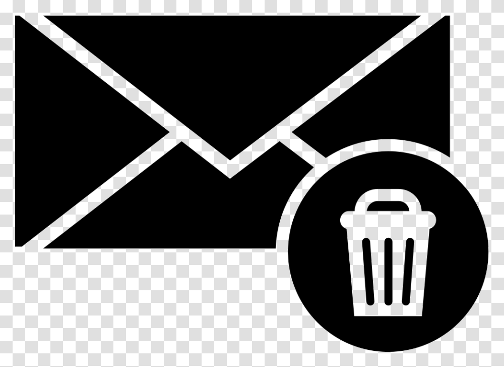 Envelope With A Recycle Bin Symbol Mail Glyph, Airmail Transparent Png