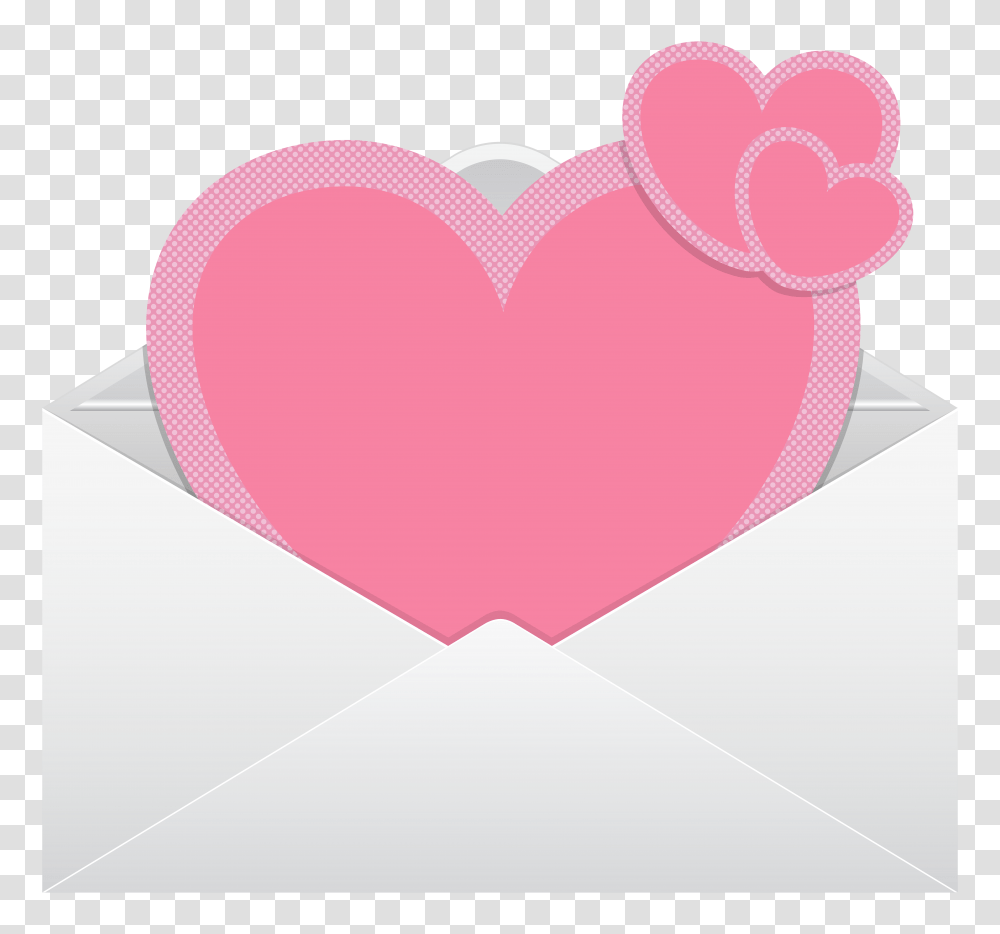 Envelope With Pink Hearts Clip Art Image, Rug, Mail, Cushion Transparent Png