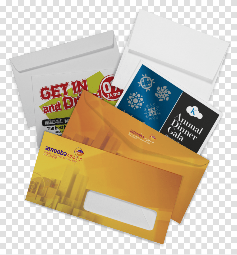 Envelopes Printed, Box, Mail, Paper Transparent Png