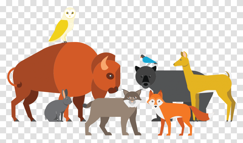 Environment Clipart Animal Planet Clipart Animal Group, Bird, Mammal, Cow, Cattle Transparent Png