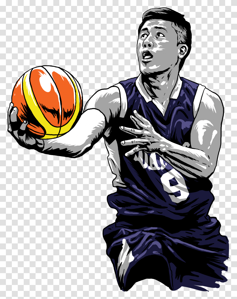 Enzo Jericho Cruz Study Basketball Player 2550x3300 Dibujo Transparente Jugador De Baloncesto, People, Person, Human, Sport Transparent Png
