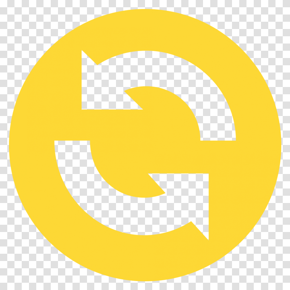 Eo Circle Yellow Arrow Sentido Contrario A Las Agujas Del Reloj, Symbol, Number, Text, Recycling Symbol Transparent Png