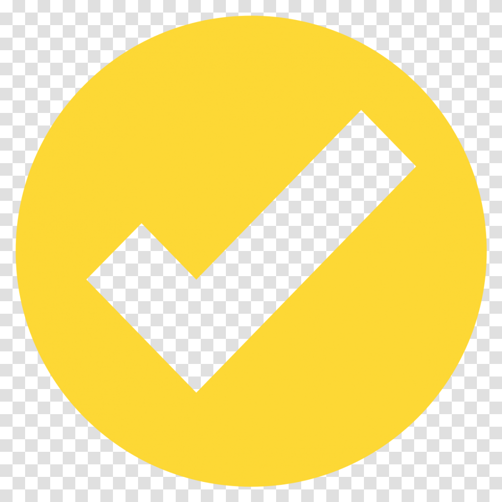 Eo Circle Yellow Checkmark Green Circle White Checkmark, Symbol, Sign, Road Sign Transparent Png