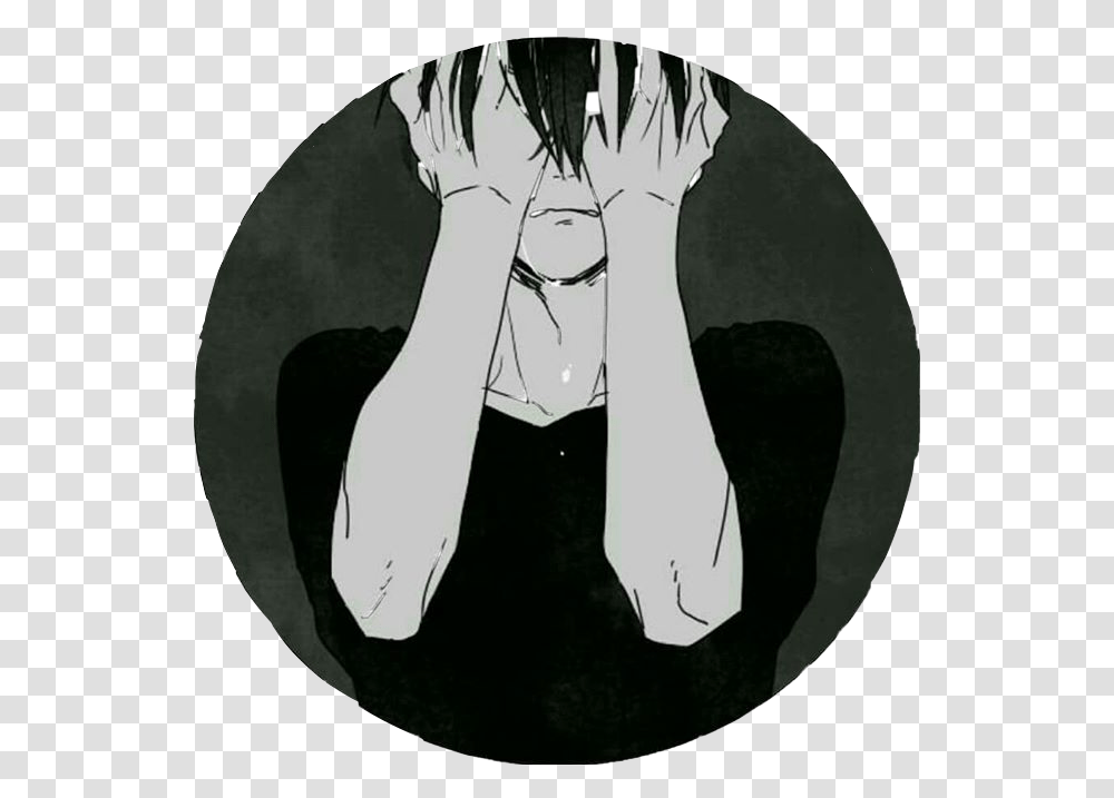 Epic Depressed Sad Crying Anime Sticker By Bcorn0522 Crying Depressed Sad Anime Boy, Manga, Comics, Book, Person Transparent Png
