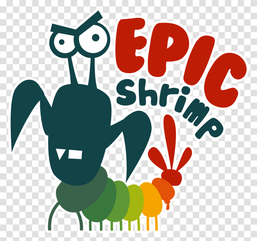 Epic Shrimp Logo With Stroke Transparent Png