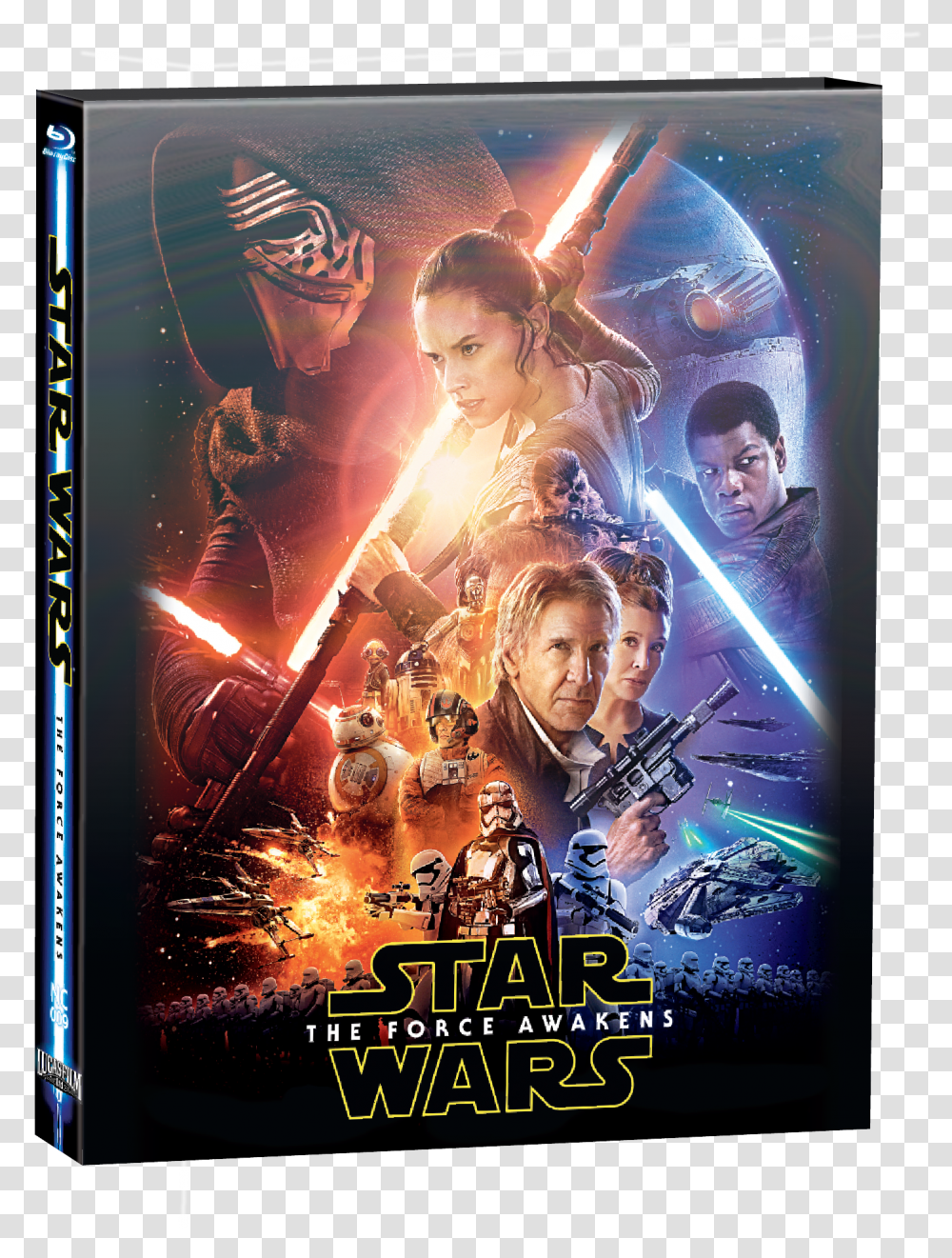 Episode Vii Star Wars Episode 7 The Force Awakens Blu Ray, Poster, Advertisement, Person, Human Transparent Png