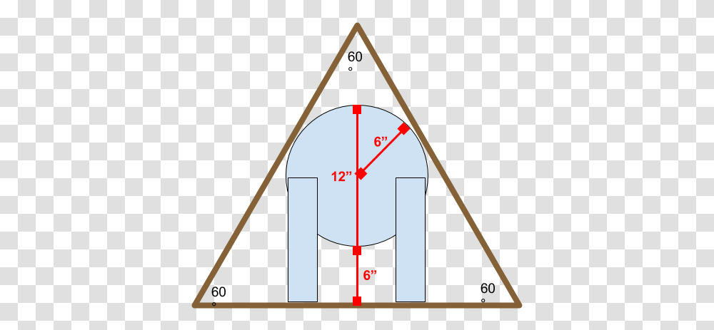 Equilateral Triangle With Inscribed Circle Placed In Triangle, Plot, Diagram, Measurements Transparent Png