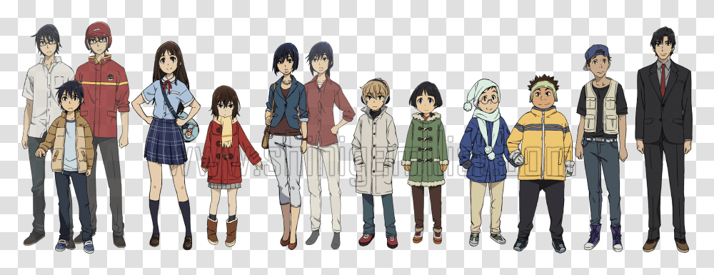 Erased Anime Characters Names, Person, Long Sleeve, People Transparent Png