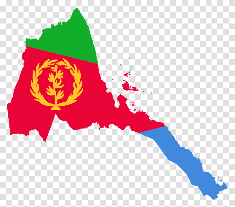 Eritrea Flag Map Geography Outline Africa Country Eritrea Flag Map, Outdoors, Nature Transparent Png