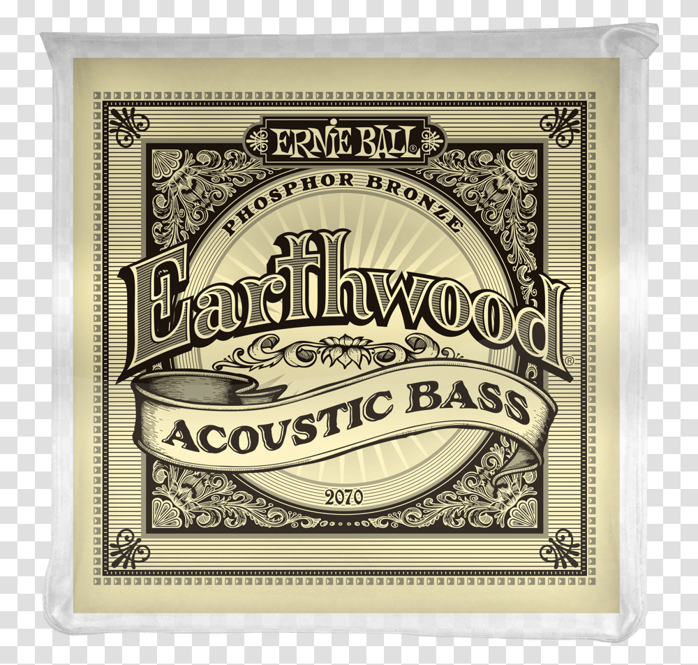Ernie Ball Acoustic Bass Strings, Label, Beverage, Drink Transparent Png