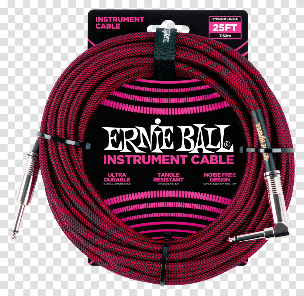 Ernie Ball Braided Guitar Cable, Hose, Wire, Whip Transparent Png