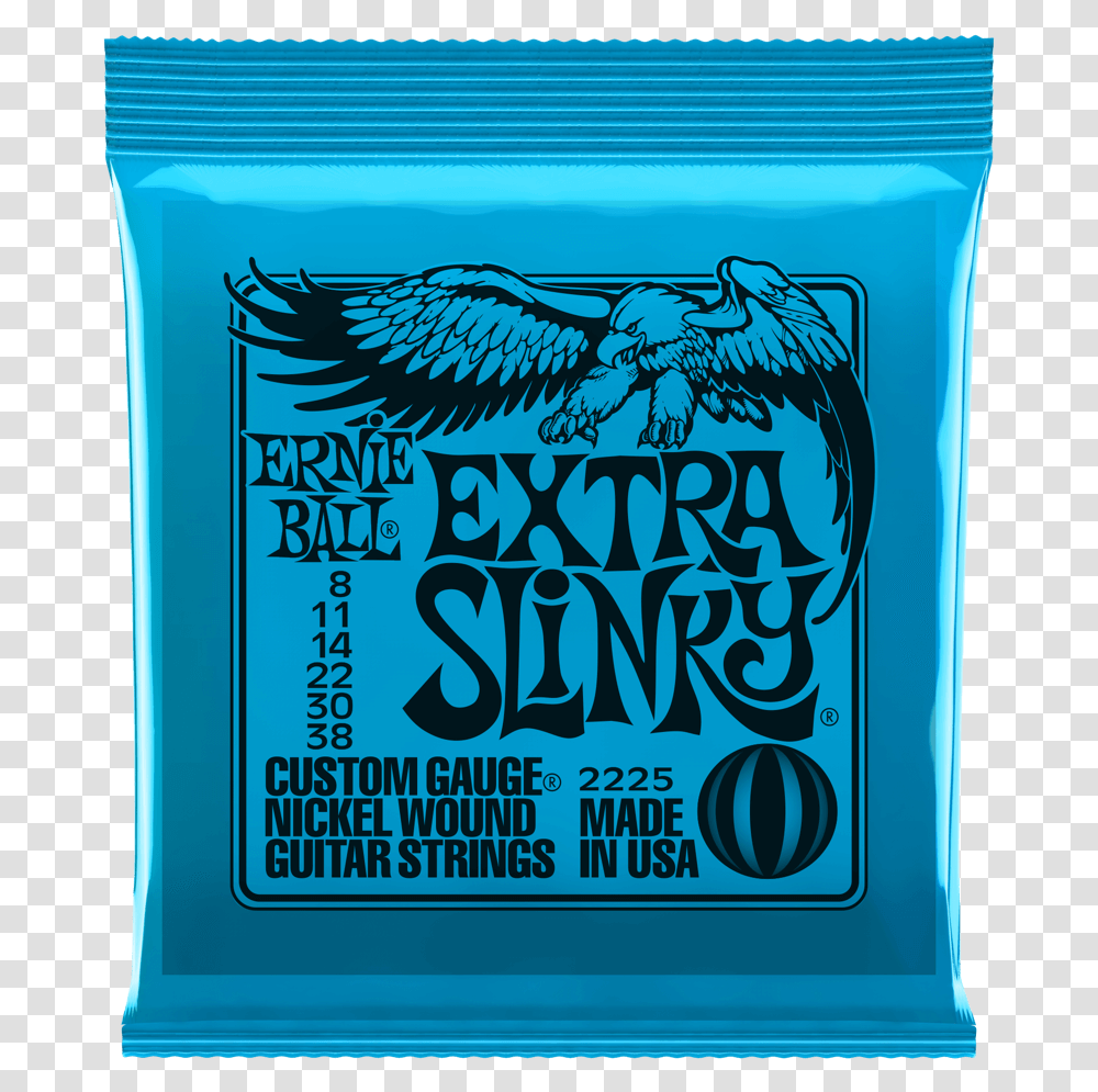 Ernie Ball Extra Slinky 2225 Ernie Ball Extra Slinky, Liquor, Alcohol, Beverage, Poster Transparent Png