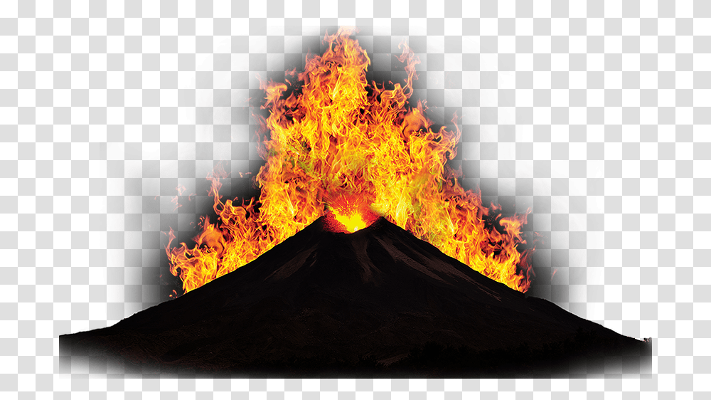 Erupting Volcano For Free On Mbtskoudsalg Volcano Eruption, Mountain, Outdoors, Nature, Bonfire Transparent Png