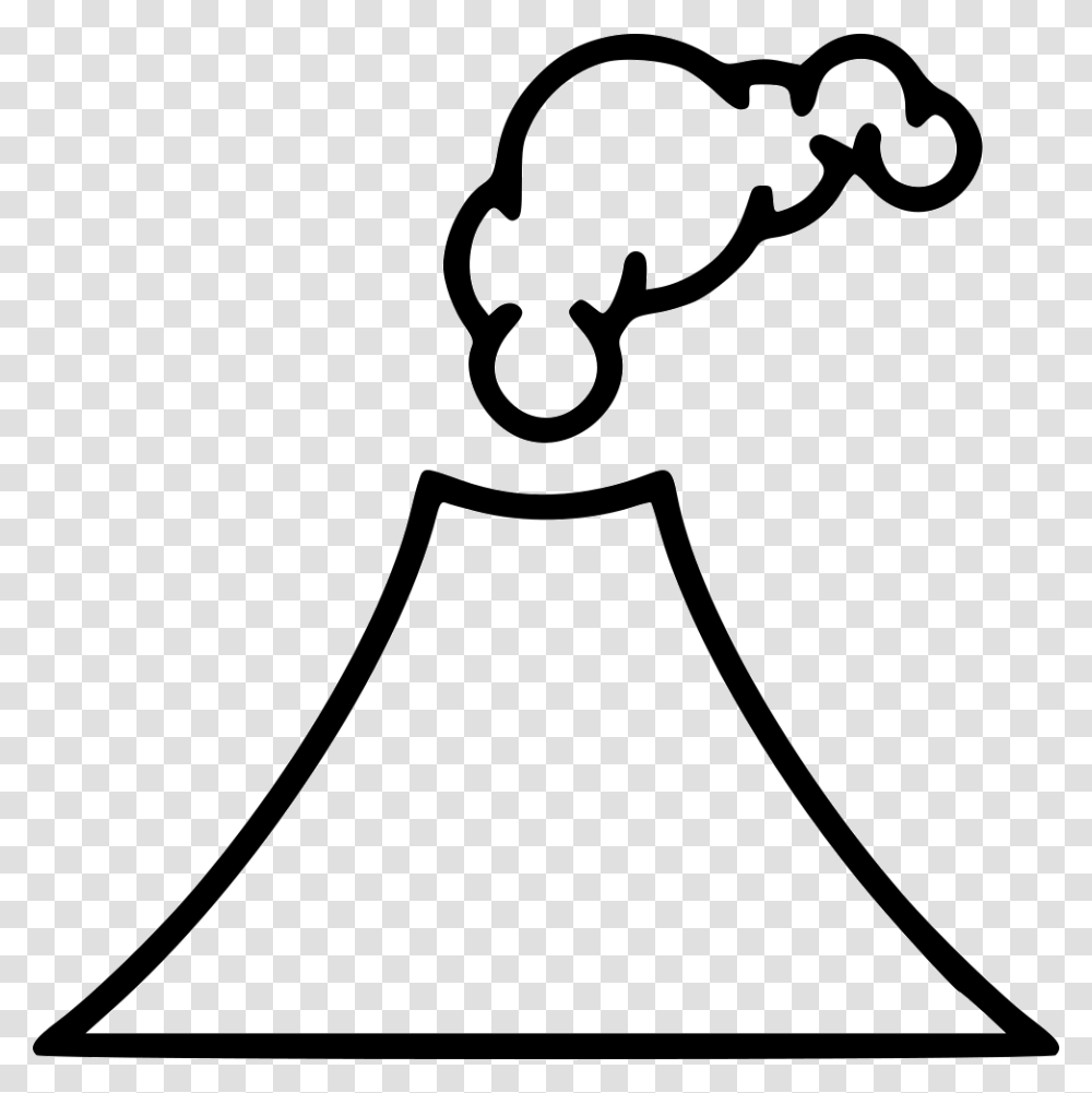 Erupting Volcano Volcano Black And White, Stencil, Label, Lamp Transparent Png