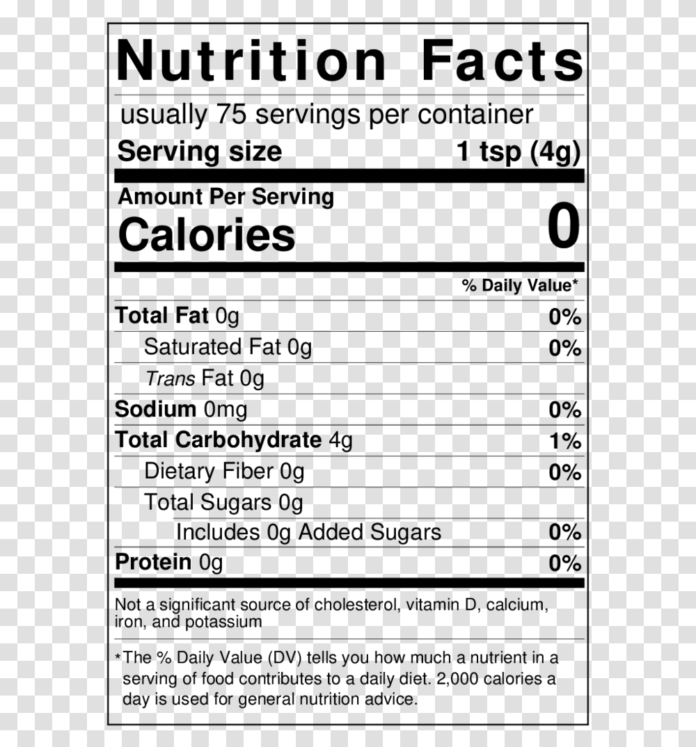 Erythritol Monk Fruit Nutrition Label Nutrition Facts, Gray, World Of Warcraft Transparent Png