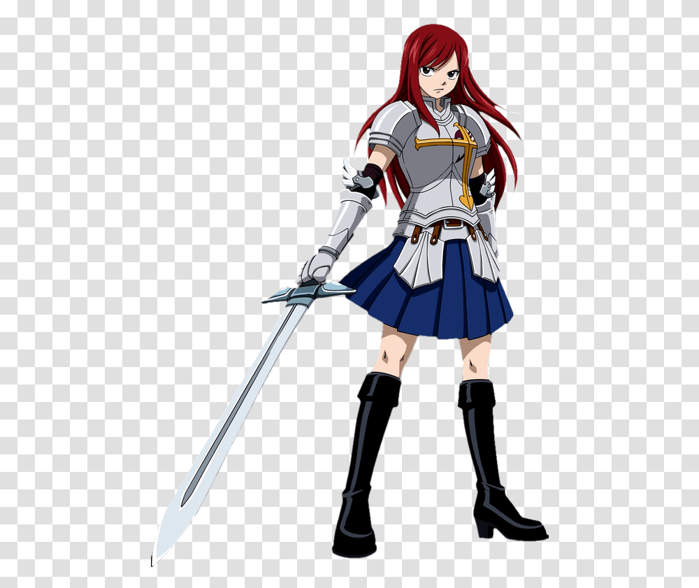 Erza Fairy Tail Anime, Person, Human, Knight, Costume Transparent Png