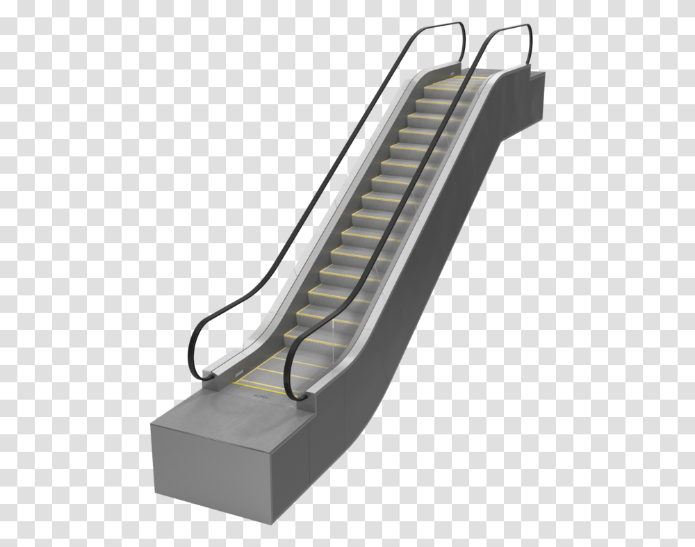 Escalator Black And White, Handrail, Banister, Staircase, Machine Transparent Png