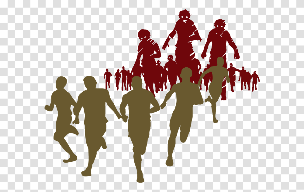 Escape From Idea To Have An Horror Zombie Run Clipart, Person, Human, People, Silhouette Transparent Png