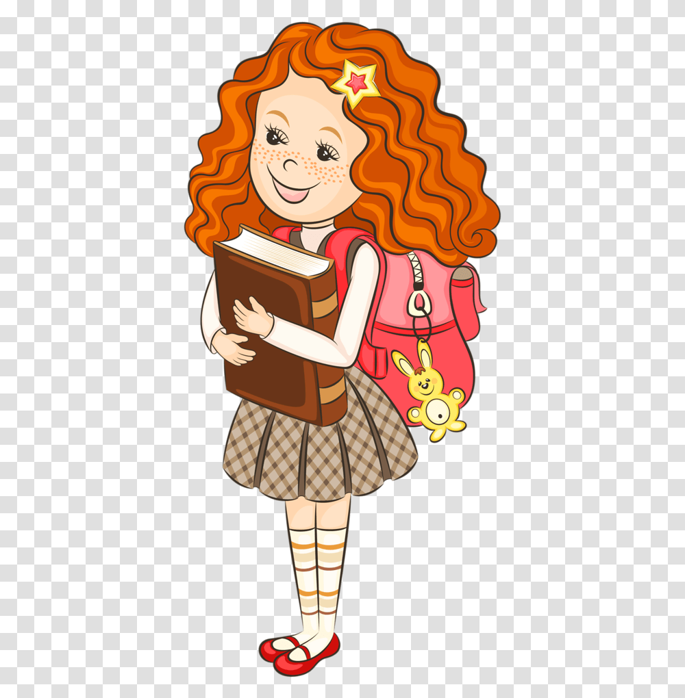 Escola Amp Formatura Cartoons With Curly Hair, Person, Human, Reading Transparent Png