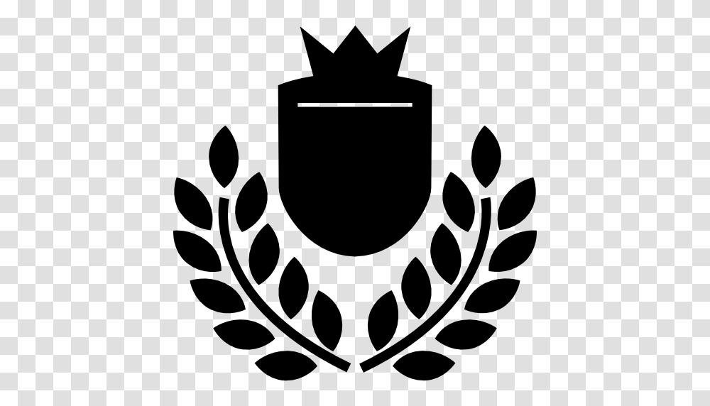 Escudo Con La Corona De Olivo Y Ramas Descargar Iconos, Stencil, Emblem, Painting Transparent Png