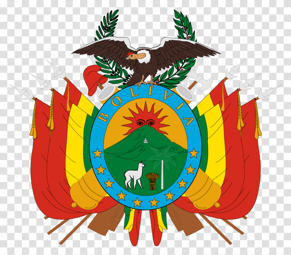 Escudo De Bolivia, Dragon, Bird, Animal, Crowd Transparent Png