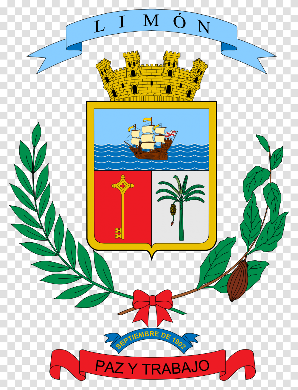 Escudo De Heredia Costa Rica, Logo, Leaf, Plant Transparent Png
