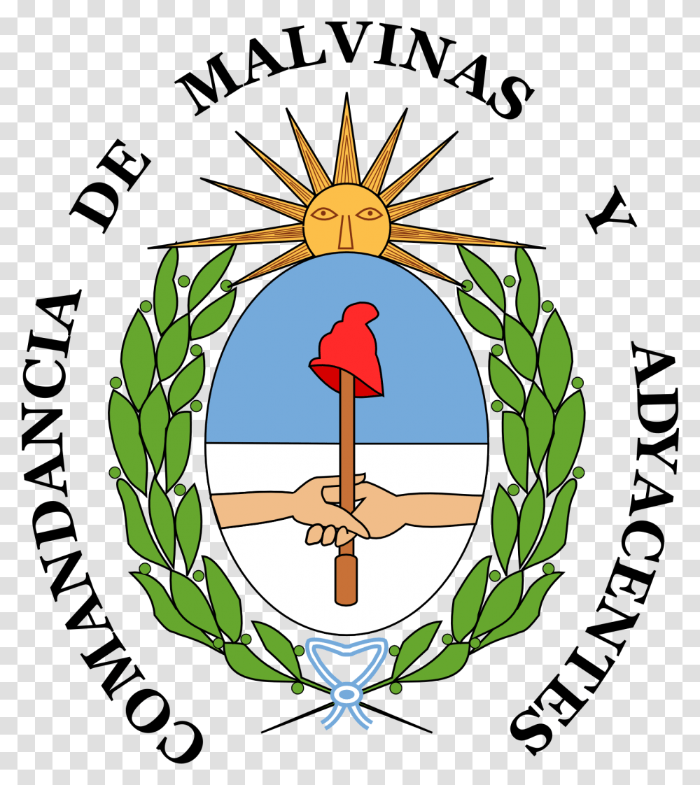 Escudo De La Comandancia De Las Islas Malvinas Coat Of Arms Of Argentina, Emblem, Star Symbol Transparent Png