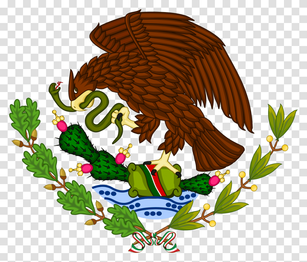 Escudo De La Republica Mexicana, Dragon, Dinosaur, Reptile, Animal Transparent Png