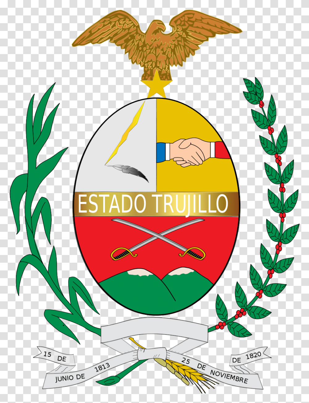 Escudo Del Estado Trujillo Venezuela, Label, Plant Transparent Png