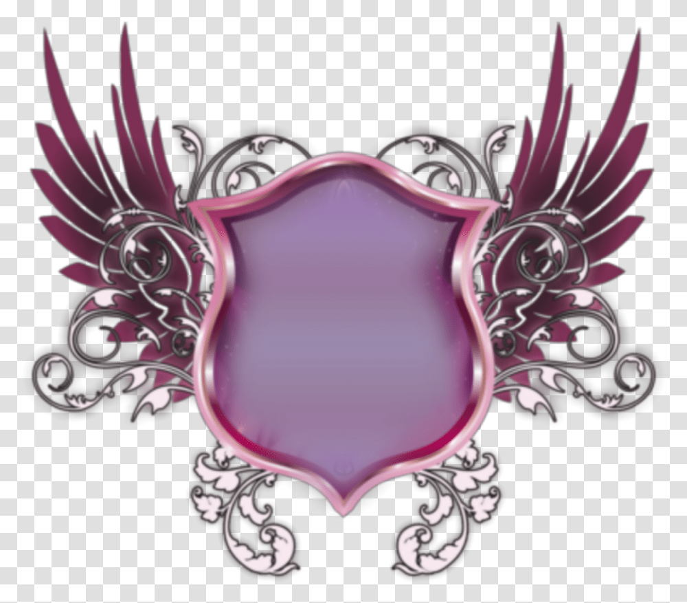 Escudo Emblem Shield Emblema Vector Vetor Lucianoballack Shield And Wings, Purple Transparent Png