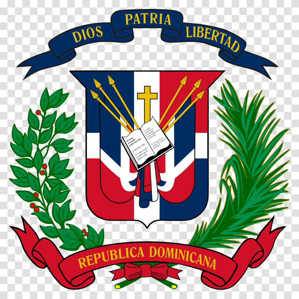 Escudo Nacional De Republica Dominicana, Emblem, Logo, Trademark Transparent Png