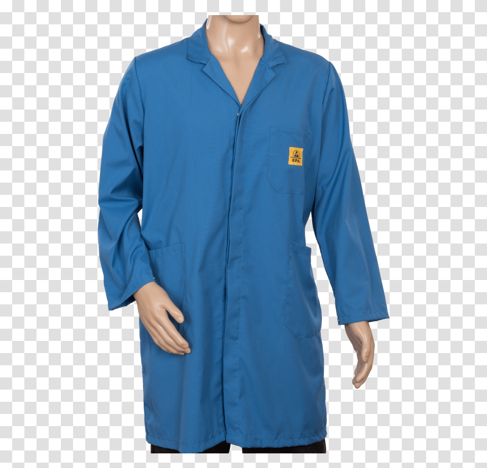 Esd Lab Coat Blue Scrubs, Apparel, Sleeve, Long Sleeve Transparent Png