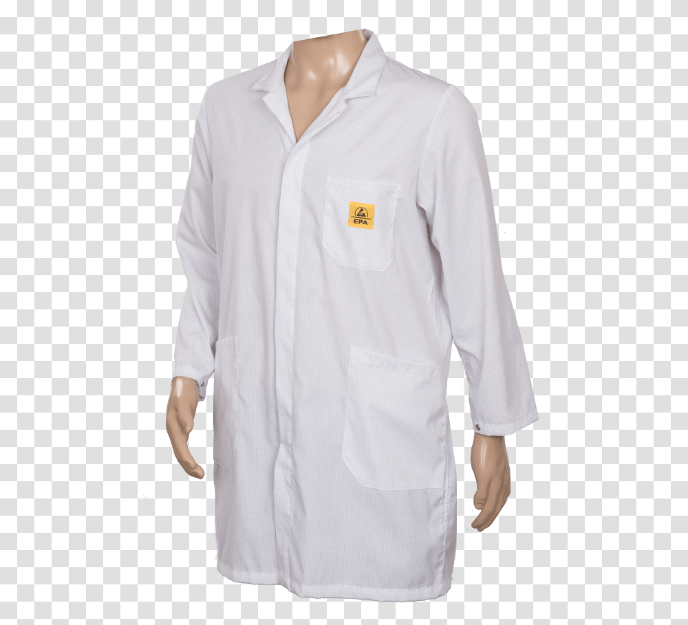 Esd Lab Coat White Active Shirt, Apparel, Sleeve, Long Sleeve Transparent Png