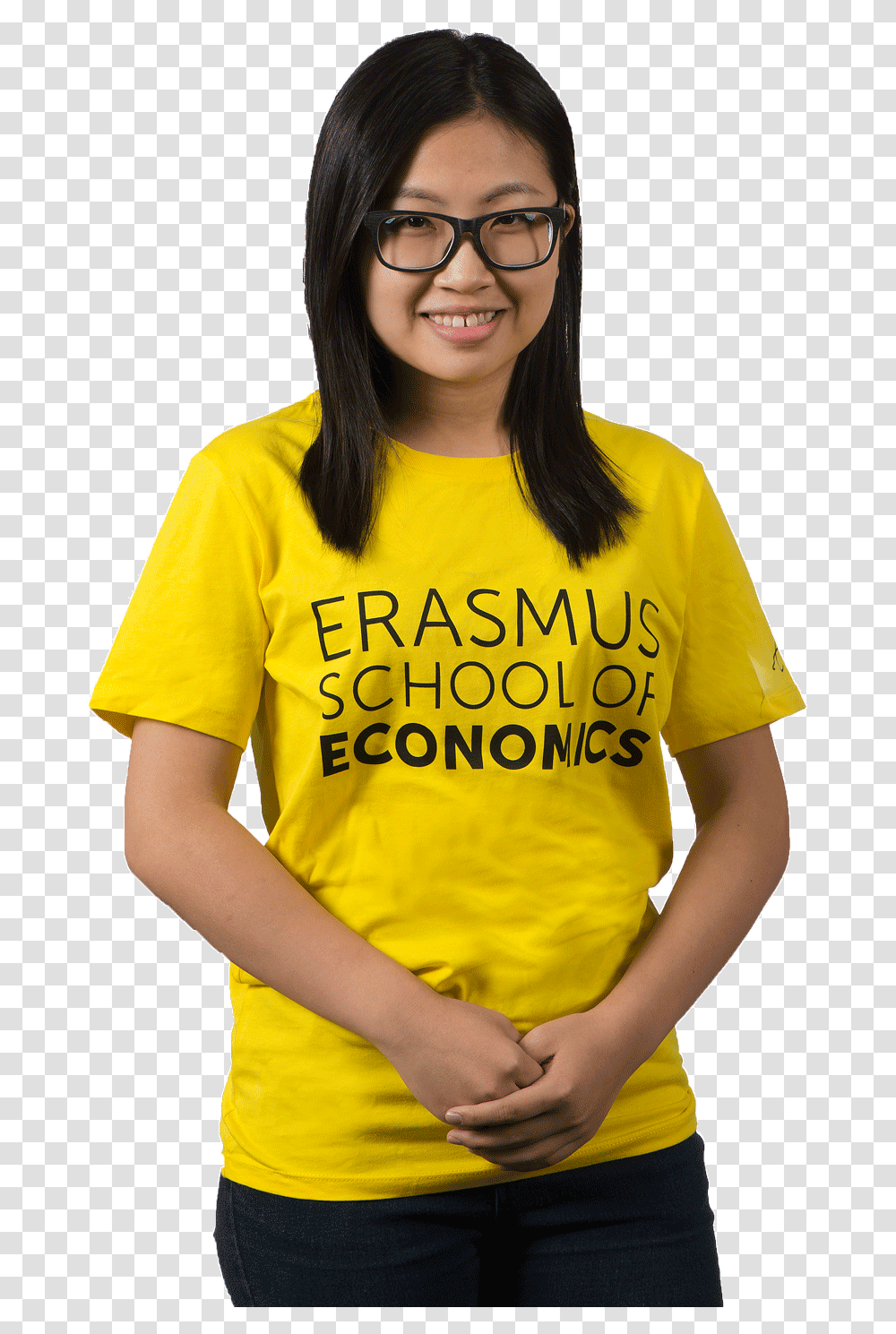 Ese Unisex T Shirt YellowTitle Ese Unisex T Shirt Girl, Apparel, Sleeve, Person Transparent Png