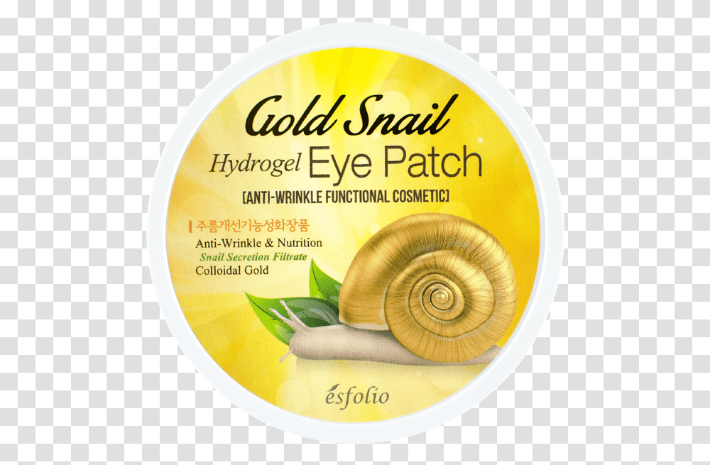 Esfolio Gold Snail Hydrogel Eye Patch 60pcs, Invertebrate, Animal, Bottle, Clam Transparent Png