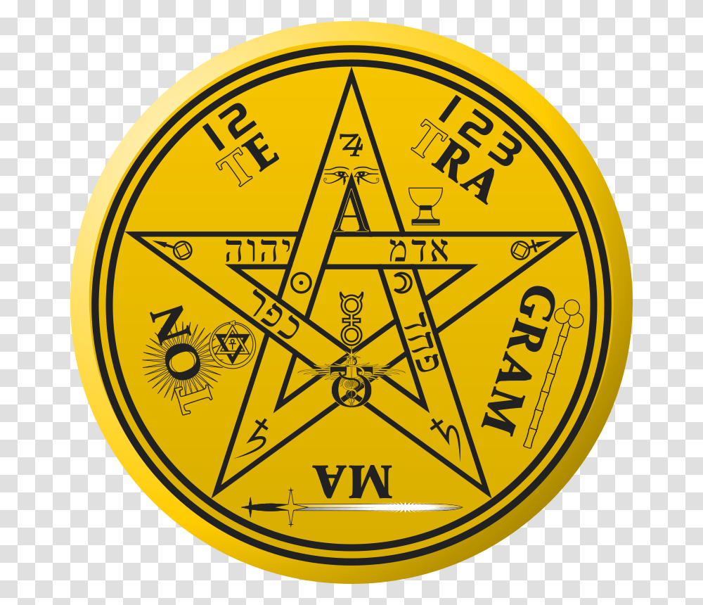 Esoteric Staff Remix Ii Pentagram Star Vector, Logo, Trademark, Gold Transparent Png