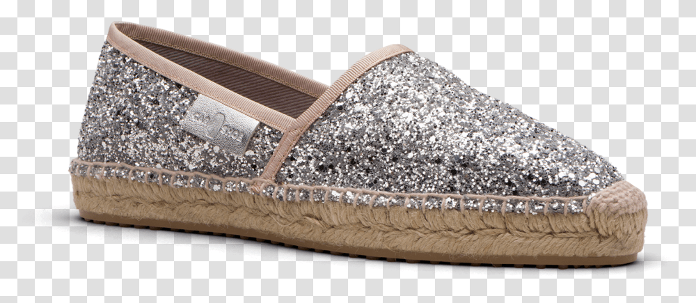 Espadrillas Shoes Glitter Goldsilver Slip On Shoe, Apparel, Footwear, Furniture Transparent Png
