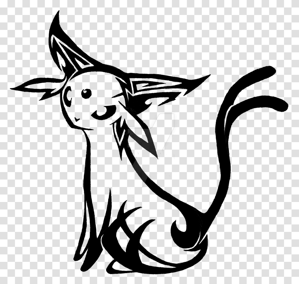 Espeon Black And White, Gray, World Of Warcraft Transparent Png