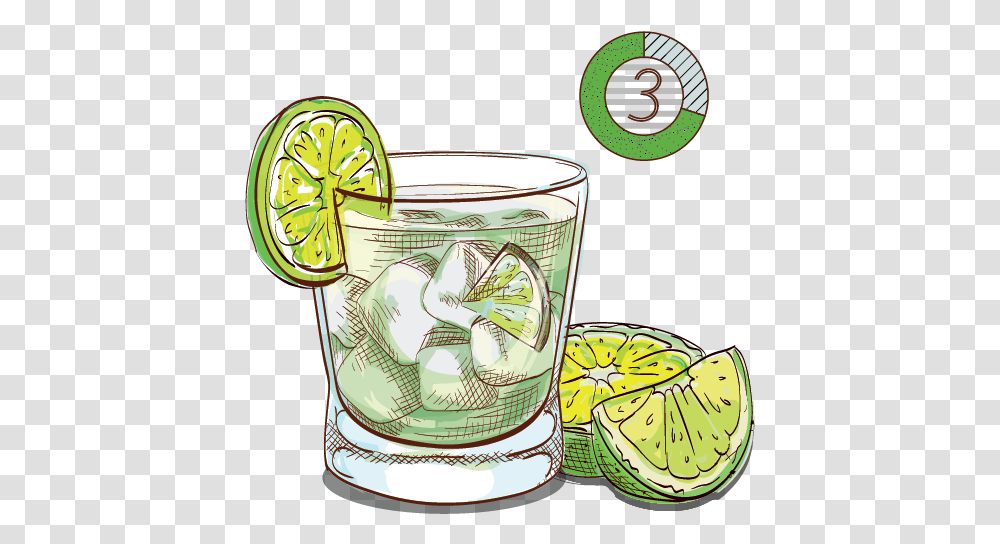 Espirito Xvi Cachaca Brazil National Cocktail Lime Gin Glass Clipart, Plant, Beverage, Drink, Liquor Transparent Png
