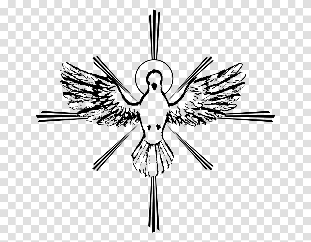 Espritu Santo Paloma De La Paz Sketch Vector Aves Simbolo Espirito Santo, Gray Transparent Png
