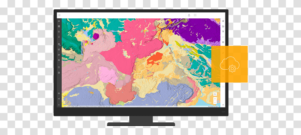 Esri Microsoft Cloud Deployment Vertical, Map, Diagram, Monitor, Screen Transparent Png